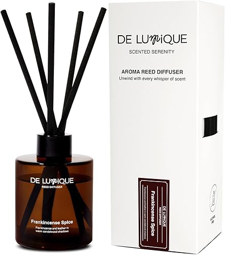 Miniatura 19 de Golden Oud Difusor con varillas – Difusor de aroma para habitación con almendra, vainilla, oud y rosa damascena – Difusor de fragancia duradero para