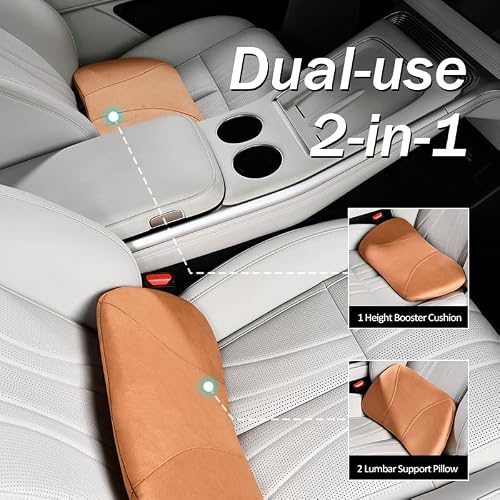 Miniatura 4 de Poksri Cojin Lumbar Silla Oficina Para Coche,Cojín Para Aliviar El Dolor De Espalda,Se Ajusta Cómodamente A La Cintura,Espuma Con Memoria,Tejido De Ante Suave Al Tacto,Mejora Postura,Portátil,39x22cm