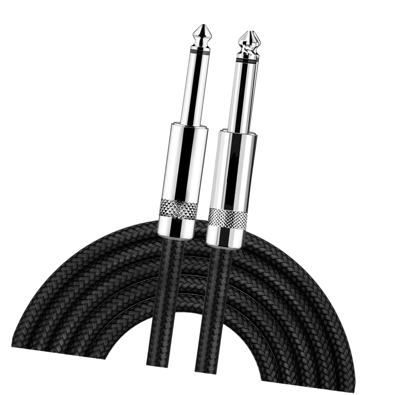 Kabel Do Gitary Elektrycznej O Długości 1/4 Stopy 90 Stopni Mono Czarny Kable Gitarowe O Niskim Poziomie Szumów(3m)