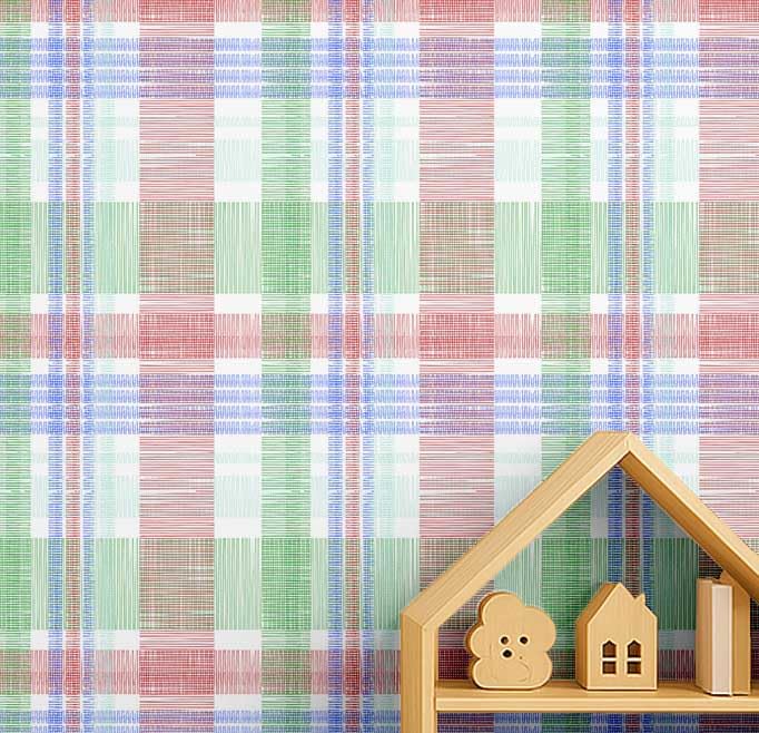 Papel pintado a cuadros rojo autoadhesivo de 63x152cm: revestimiento de pared fácil para niños