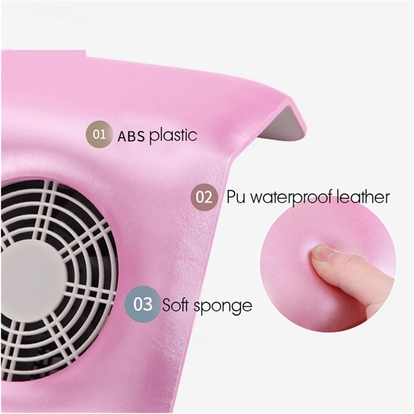Colector de polvo de uñas, aspiradora de taladro de uñas de 30 W con filtro lavable, ventilador de succión de bajo ruido para manicura, reutilizable, 2 bolsas de colección, blanco y blanco