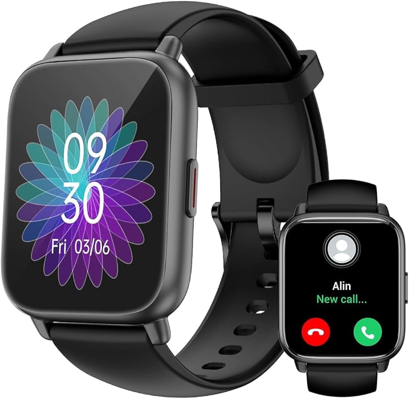 RUIMEN Montre Connectée Homme Femme avec Appel Bluetooth Smartwatch avec Podometre Cardiofrequenceme