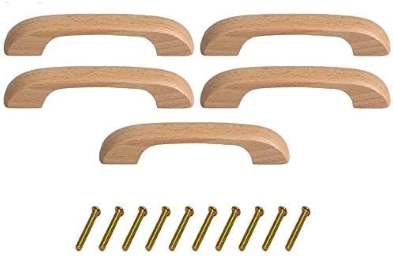 Metany 5PCS Wood Kitchen Pulls Handles - Cabinets Furniture Dresser Wardrobe Cupboard Drawer Knobs Pulls Handles (Clear Coated)-image-13