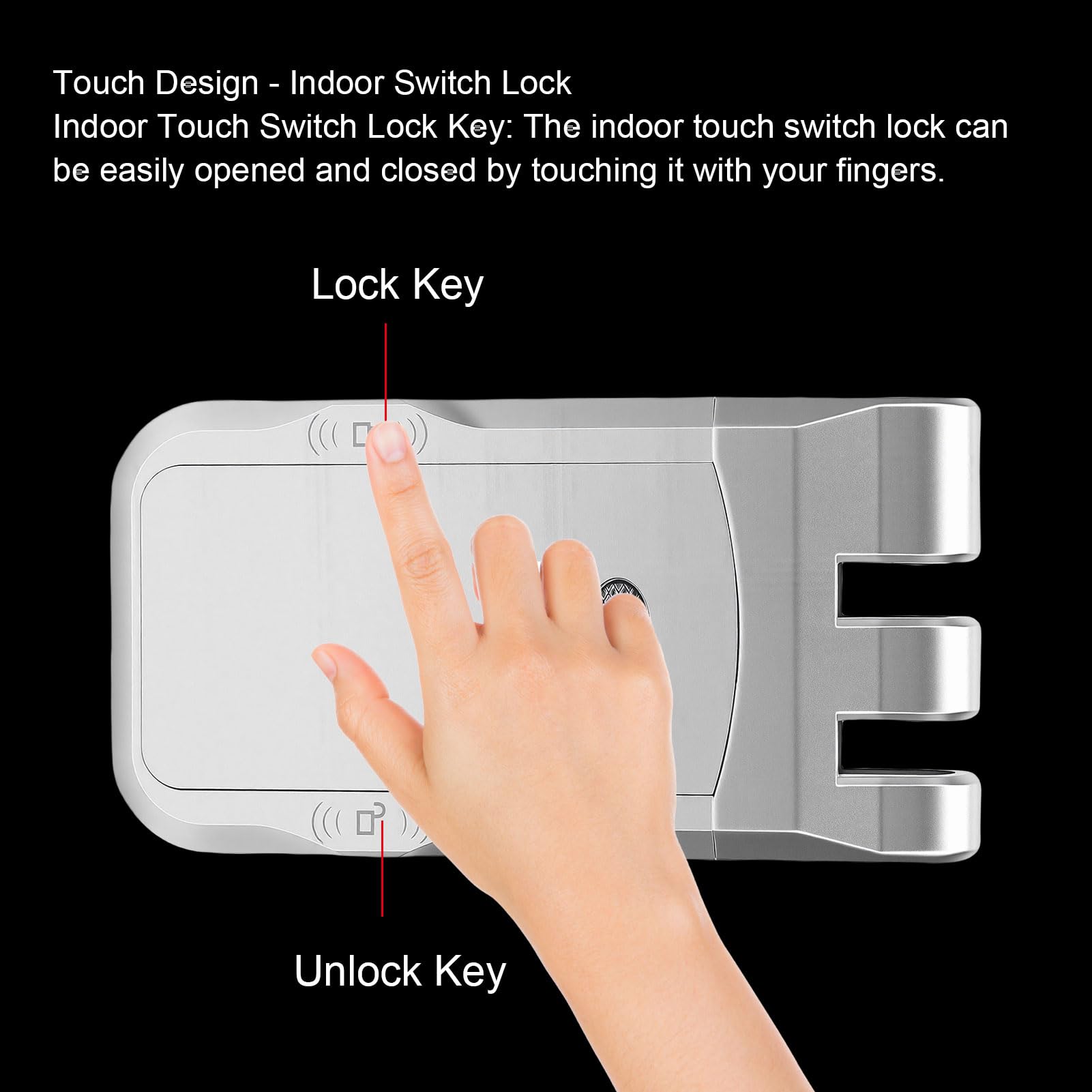 Fockety Cerradura para Puerta, Cerradura Inteligente Antirrobo Invisible sin Llave, Electrónica Inteligente de Seguridad para el Hogar con 10 Mandos a Distancia