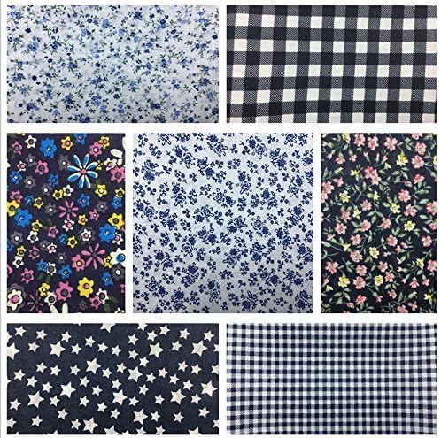 Miniatura 7 de Tela de acolchado Misscrafts 7 piezas de tela de algodón de 19.7 x 19.7 in, suministros de fabricación de bricolaje, paquete de tela de retazos para