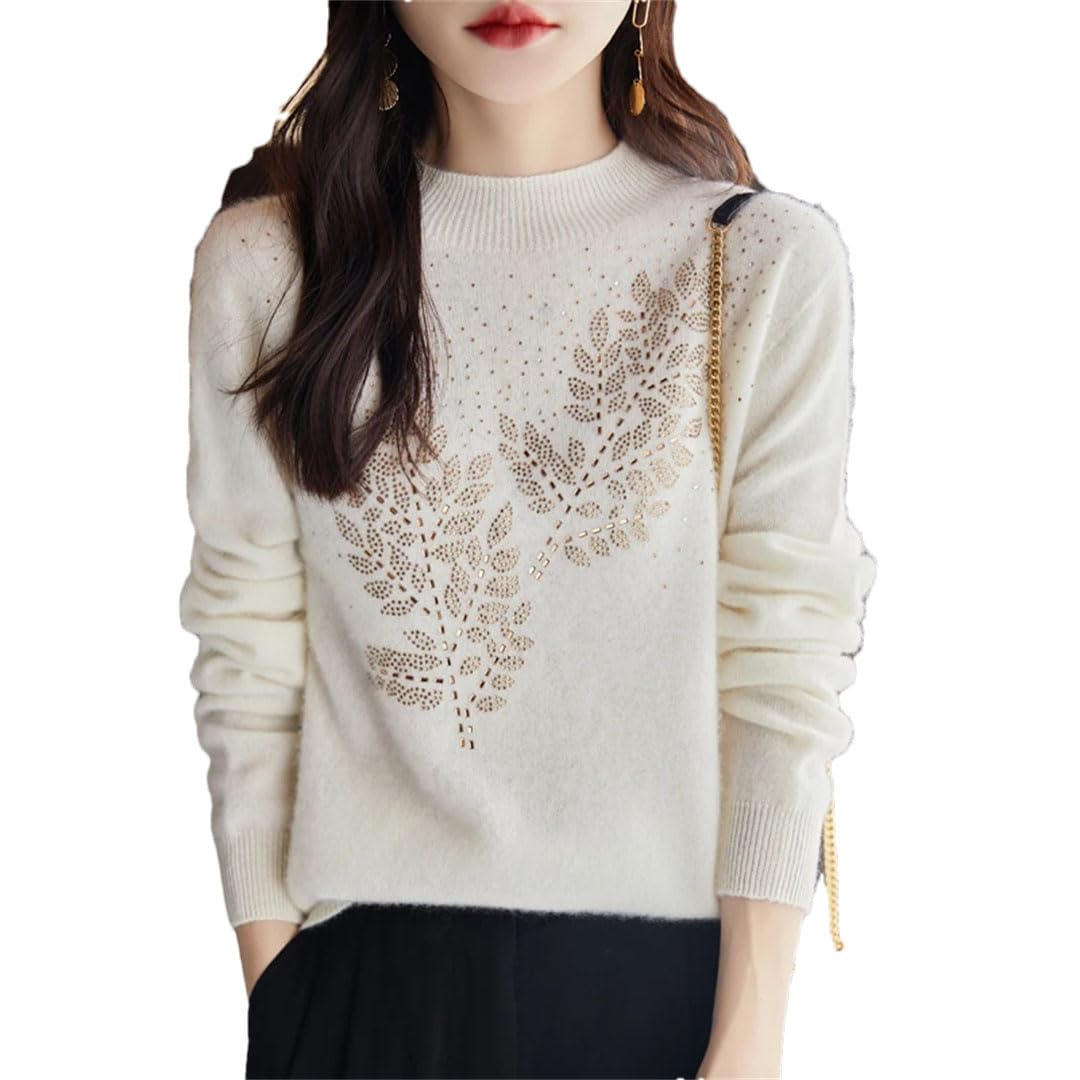 Maglione da donna autunno inverno lana girocollo manica lunga casual caldo maglione sottile