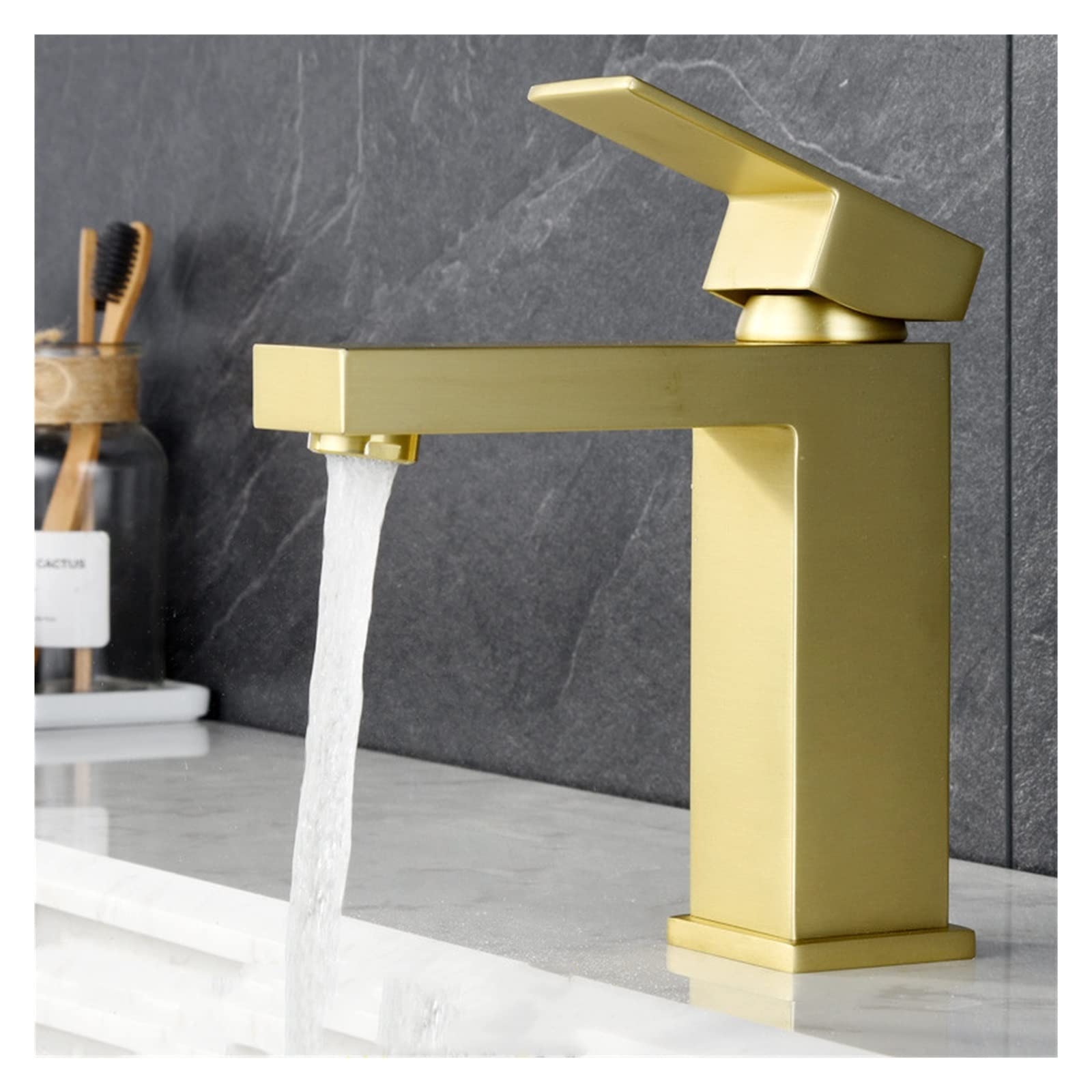 Robinet d'eau chaude et froide avec mitigeur à levier unique or
