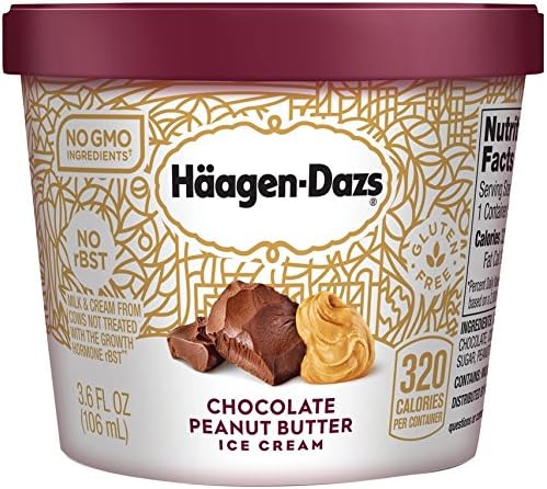 Haagen Dazs, Ice Cream, 3.6 Oz. Cup (12 Count) (Chocolate Peanut Butter)