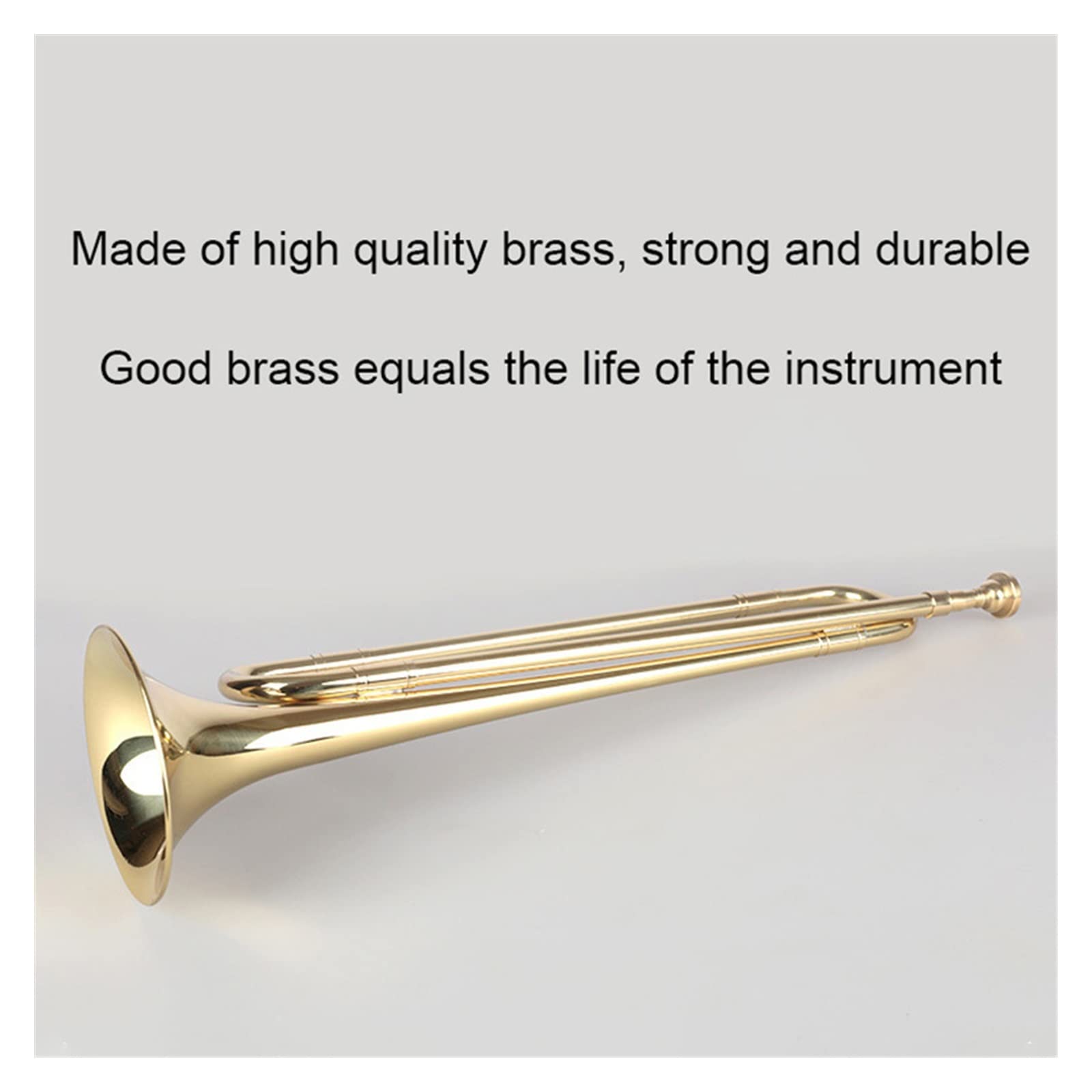 VSOLS Trompete Messing Musical Instrument School Band Anfänger Orchester Bugle Traditionelles Instrument (Color : Gold)