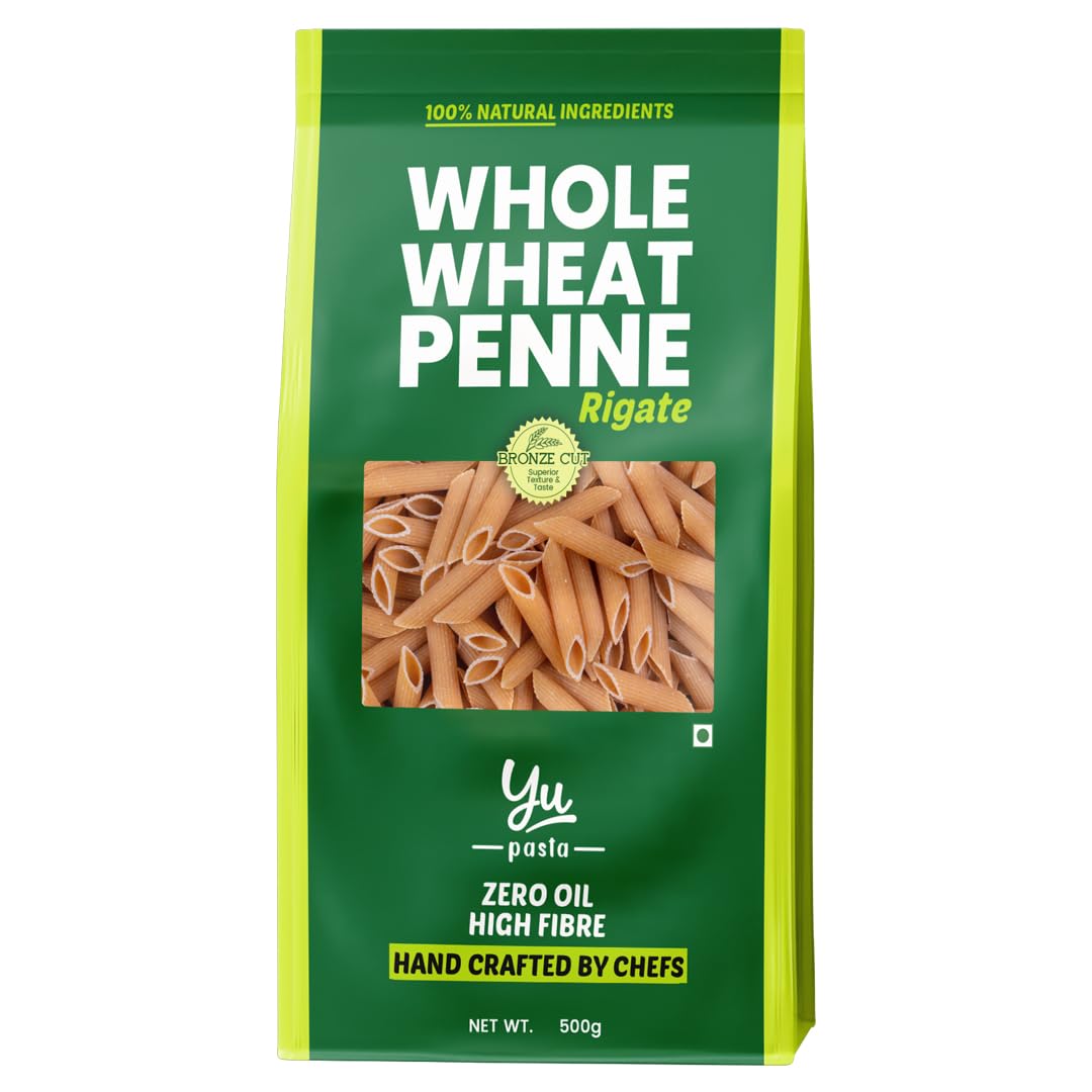 100% Whole Wheat Pasta - Penne - High Fibre - Zero Preservatives - No Maida & 100% Atta - Just Boil - 500g - Yu-image-28