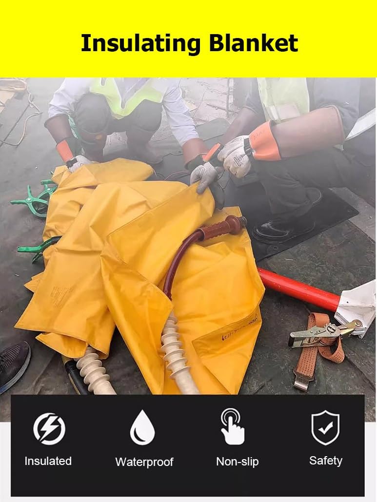 Manta aislante for electricistas, manta/alfombrilla aislante portátil for salas de distribución y trabajos en tensión.(10KV,100x120cm/39.4x47.2in)