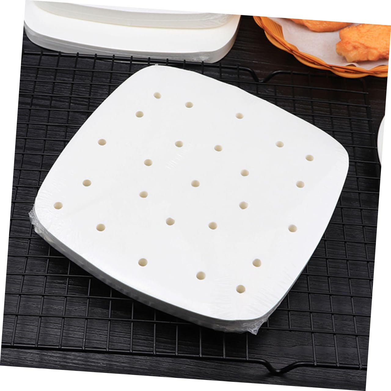 Airfryer Einlage 400 Stück Weißes Papier mit Drainlöchern