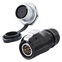 Vista 13 de CNLINKO Serie LP20 Conector Impermeable, Conexión de Bloqueo Rápido IP68, Conector de Energía LED para Exterior de 20A 500V 2 pines m20 Macho