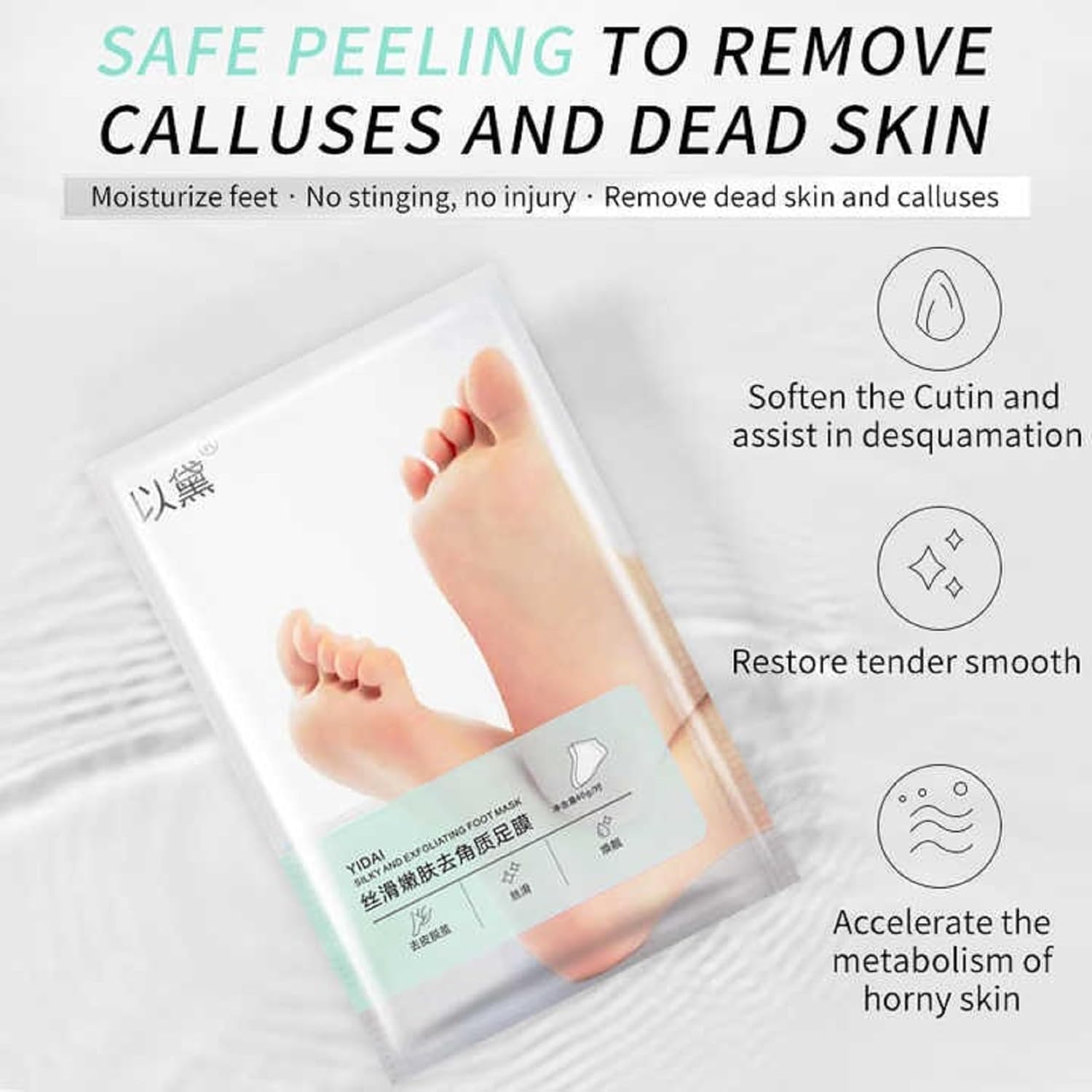 Netora Foot Peel Mask for Women & Men | Peeling & Exfoliating Foot Mask for Dry Cracked Feet, Removes Dead Skin & Calluses, Hydrates & Smooths Cracked Heels (Pack of 1) 4