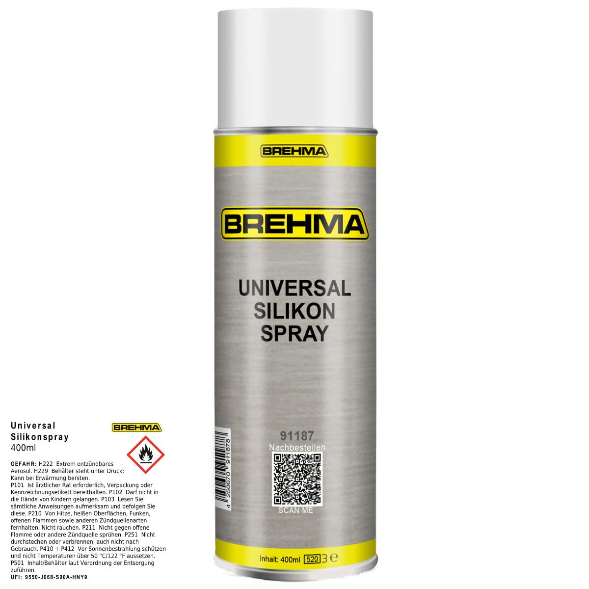 24x BREHMA Universal Silikonspray 400ml Schmiermittel Schmierstoff Siliconespray inkl. Griff