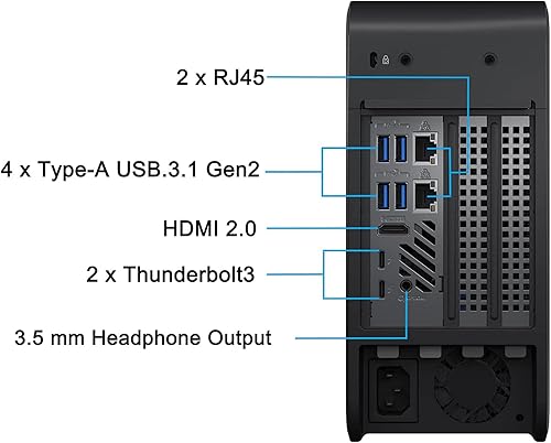Miniatura 4 de Intel NUC 9 NUC9i5QNX Mini PC de escritorio empresarial (Intel 4-Core i5-9300H, 16 GB de RAM, SSD de 1 TB, gráficos UHD) Ghost Skull Canyon Extreme