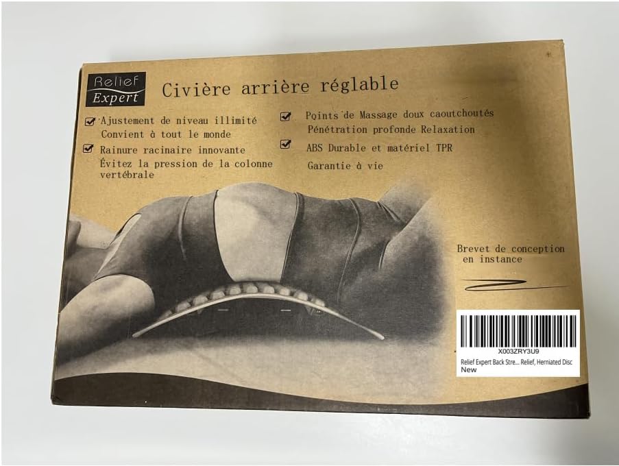 Miniatura 9 de Relief Expert Estirador de espalda para aliviar el dolor de espalda baja, ciática, grieta de espalda ajustable de nivel ilimitado para hombres y
