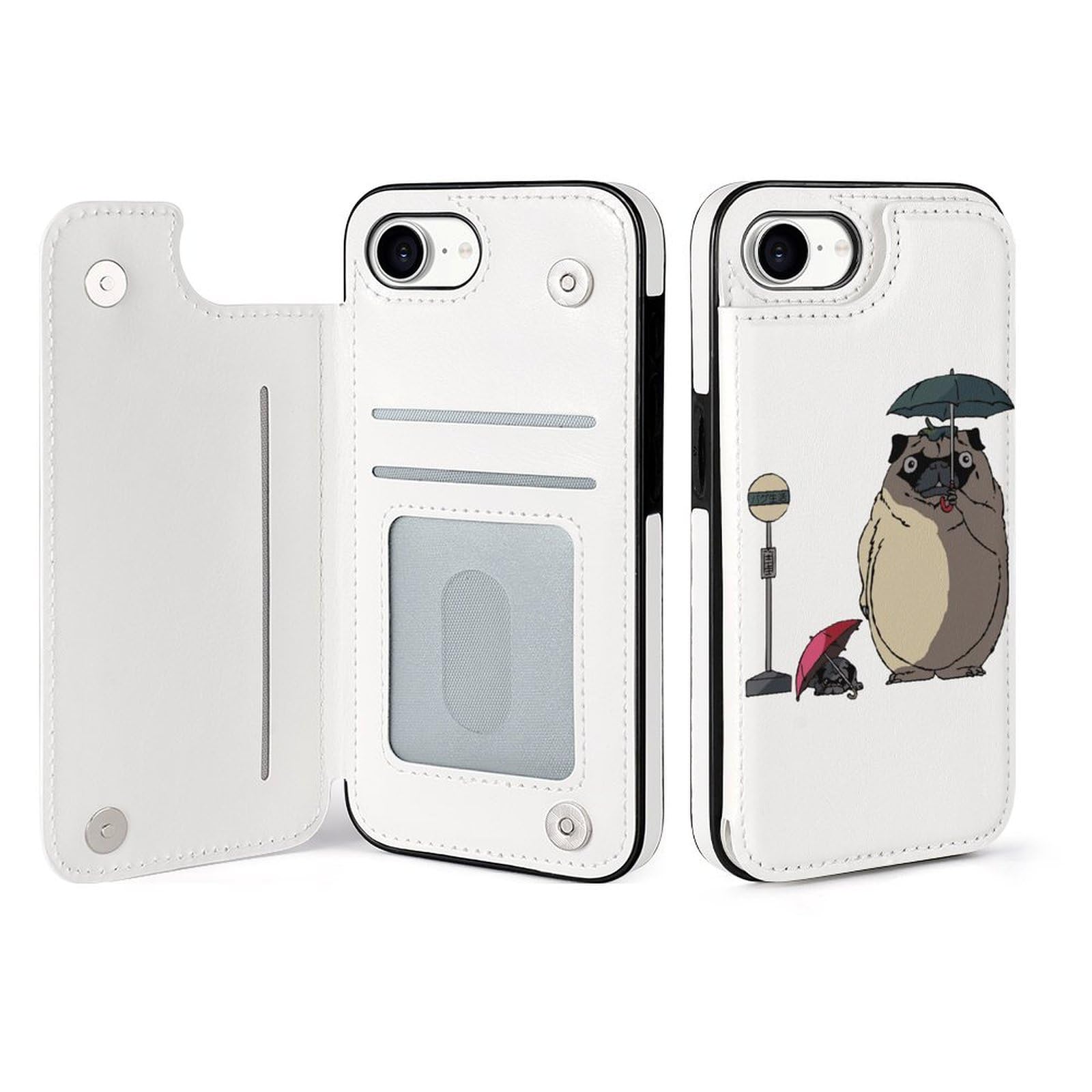 Amazon.co.jp: IPhone16e ケース 手帳型 おもしろ パグ 犬 アニメ い