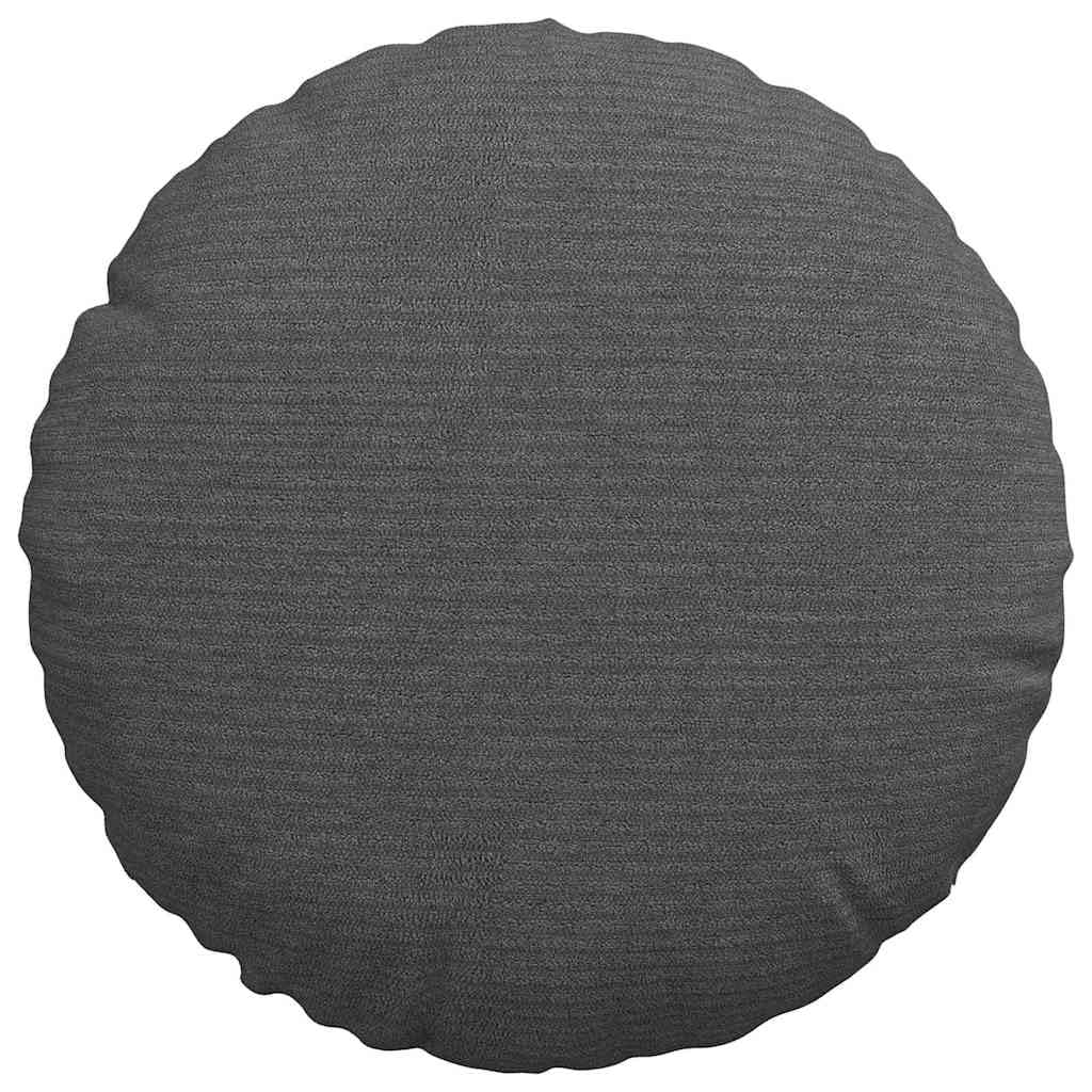 Cojín de asiento 2 piezas gris oscuro Ø30 x 13 cm de pana con cremallera, funda extraíble y relleno de poliéster ligero, versátil para comedor, oficina, salón, cómodo y duradero
