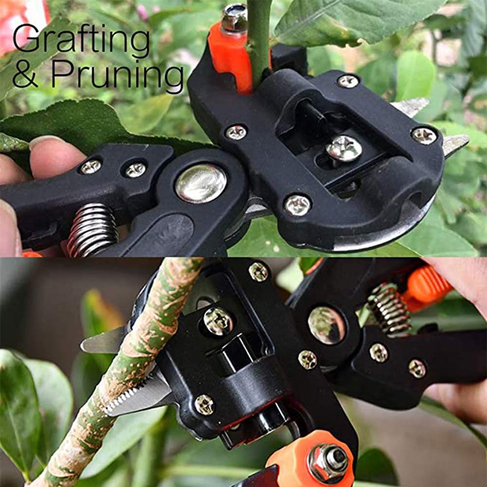 Attrezzi da Innesto da Giardino, Forbici da Potatura Attrezzo da Taglio per Innesto a Forbice con Custodia/Membrana Bianca e Elastico per Piante da Giardino