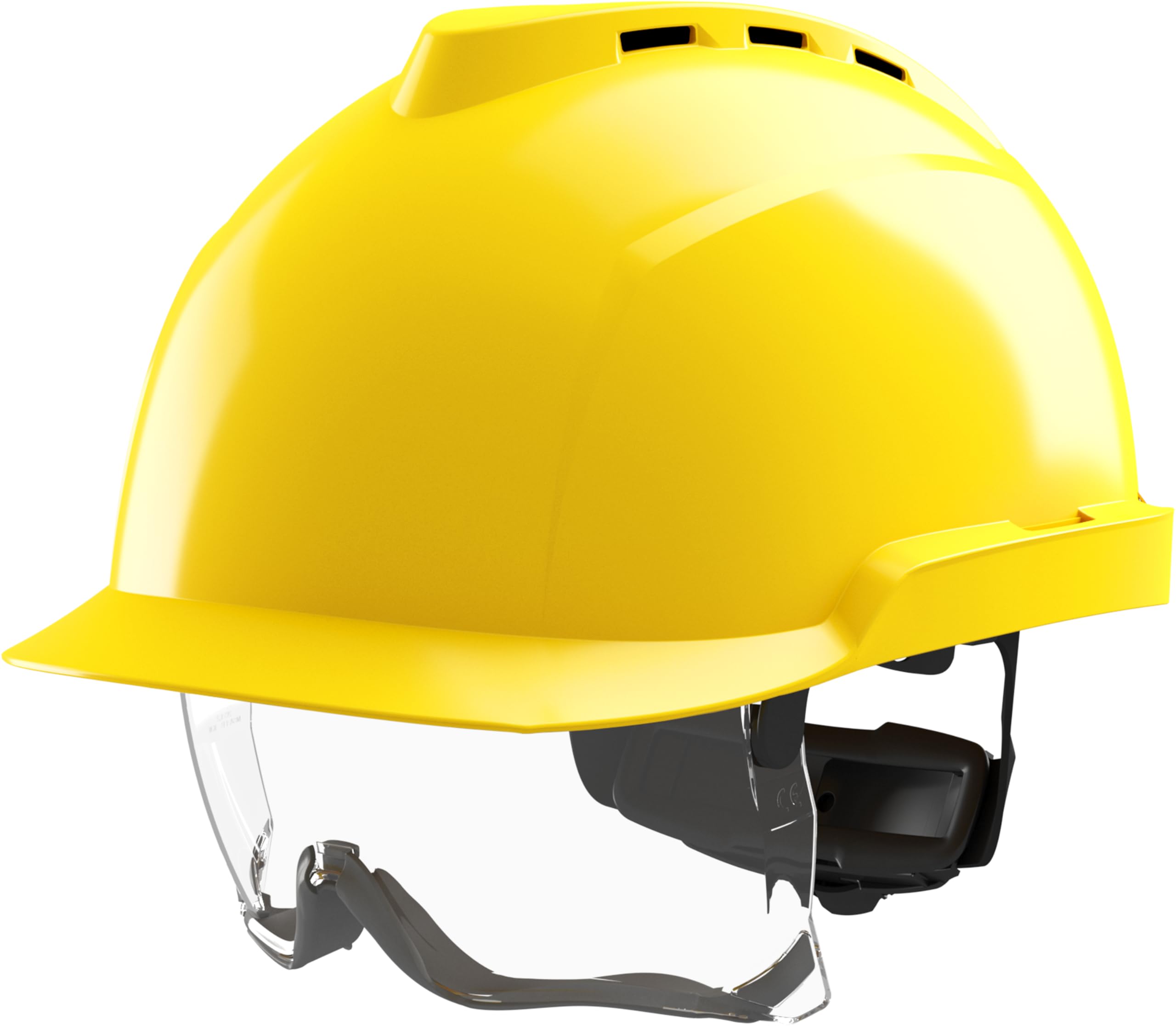 MSA V-Gard 930 - Casco de protección con ventilación y visera para obras e industria, según DIN EN 397 para el trabajo