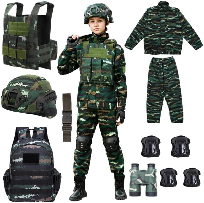 [REENEW] 少年ミリタリー迷彩服セットキッズコスプレ兵士特殊部隊陸軍服