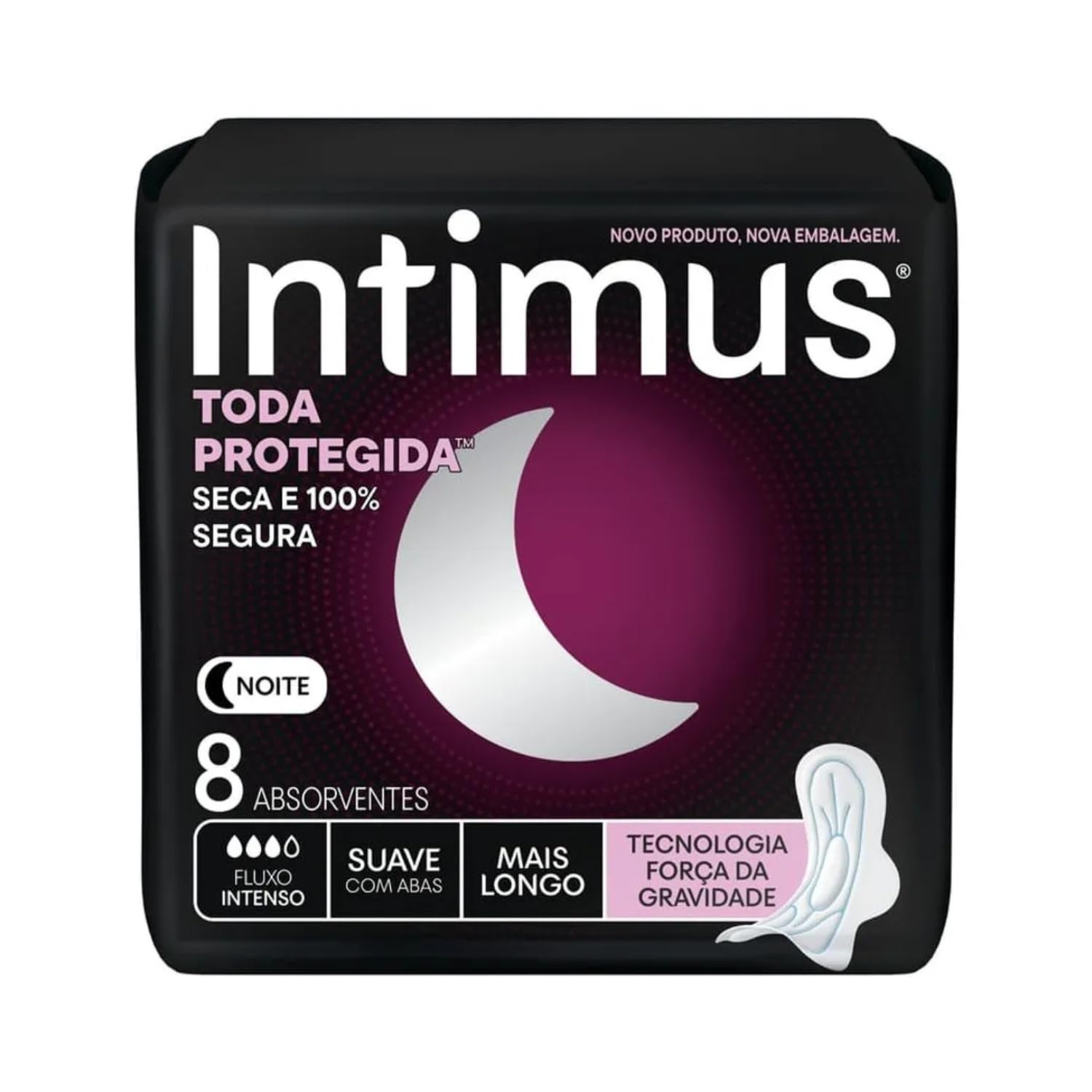 Absorvente Noturno Suave Com Abas 8 Unidades Fluxo Intenso