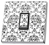 Dimensions: 84 x 84mm Designed to fit most (but not all) double light switch covers. Printed in high-quality using solvent-free inks on branded self-adhesive vinyl. Easy to apply, just peel from backing paper and apply on a dry, clean switch cover. M...