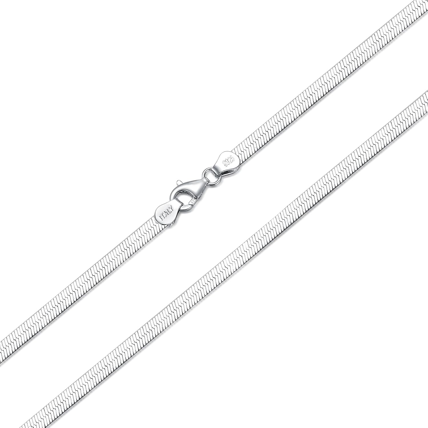 PDTJMTG 925 Sterling Silver Herringbone Chain 2MM 3MM