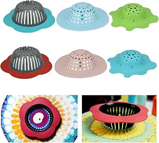 CODIRATO 6 PCS Crépines Panier de Vidange en Silicone Passoire Verseuse en Acrylique Cuisine Évier Drain Crépine pour Verser La Peinture Acrylique et Créer Unique Modèle et Dessin, en Tant Que Filtre