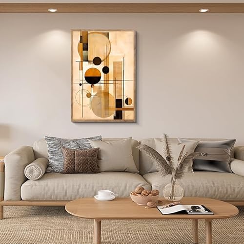 阪画屋 アートパネル アートボード ポスター 玄関 壁画 壁掛け 壁飾り 部屋飾り 飾り絵 絵 絵画 油絵 ソファの背景画 インテリア 現代 モダン フレーム 額付き 木枠付きの完成品 木目調 キャンバス 抽象画 プレゼント ギフト 40×60 [5]
