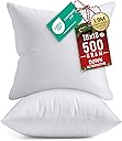 Utopia Bedding Throw Pillows Insert (Pack of 2, White) - 18 x 18 Inches Bed and Couch Pillows - Indoor Decorative Pillow