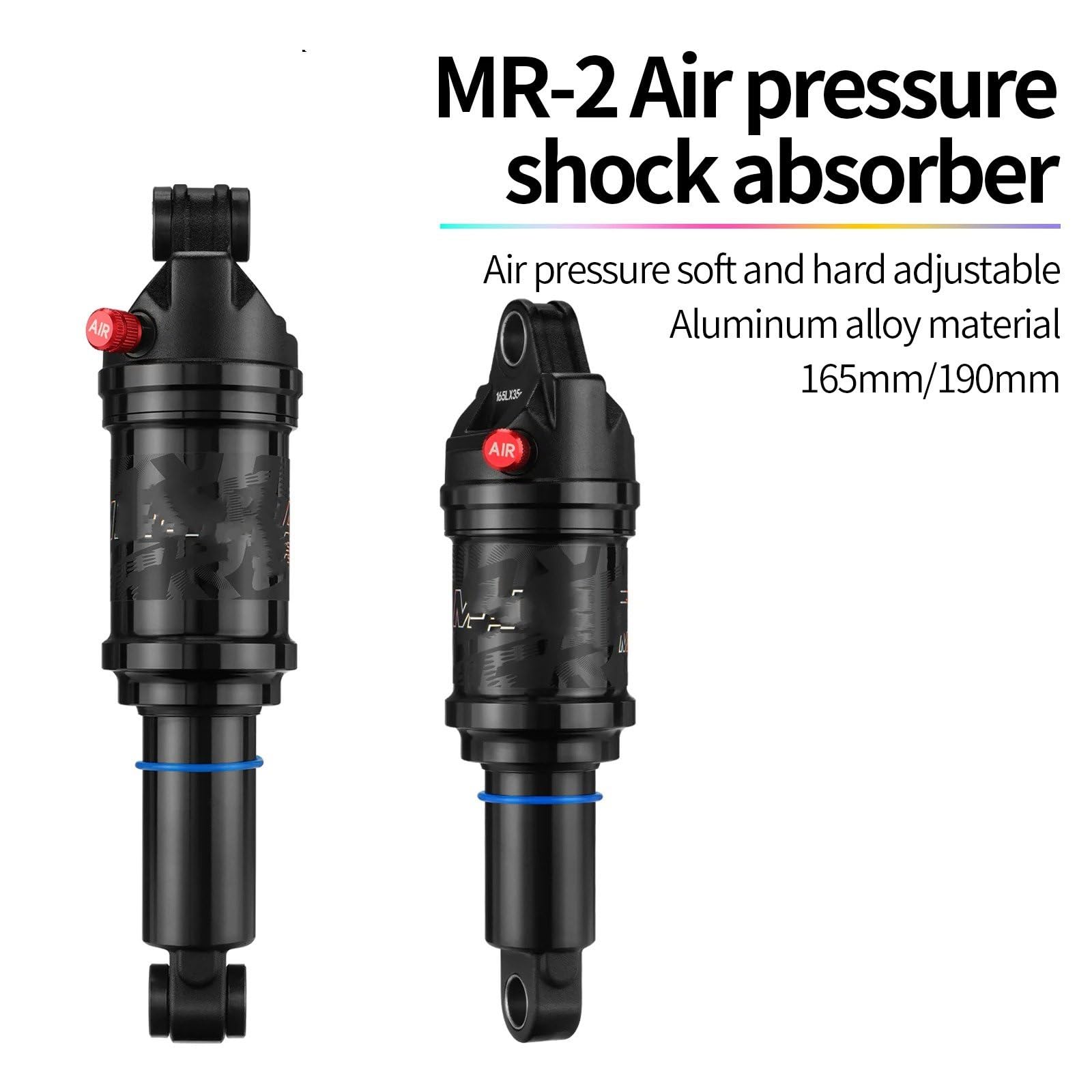 suspensión neumática trasera amortiguadores Amortiguador De Aire Para Bicicleta De Montaña, De Aleación De Aluminio, Ajustable, De 165 Mm Y 190 Mm.(165mm)