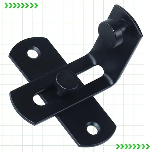 Miniatura 5 de Paquete de 2 cerraduras de puerta corrediza de granero de 90 grados para privacidad, pestillos seguros, pestillo de puerta de cobertizo para valla