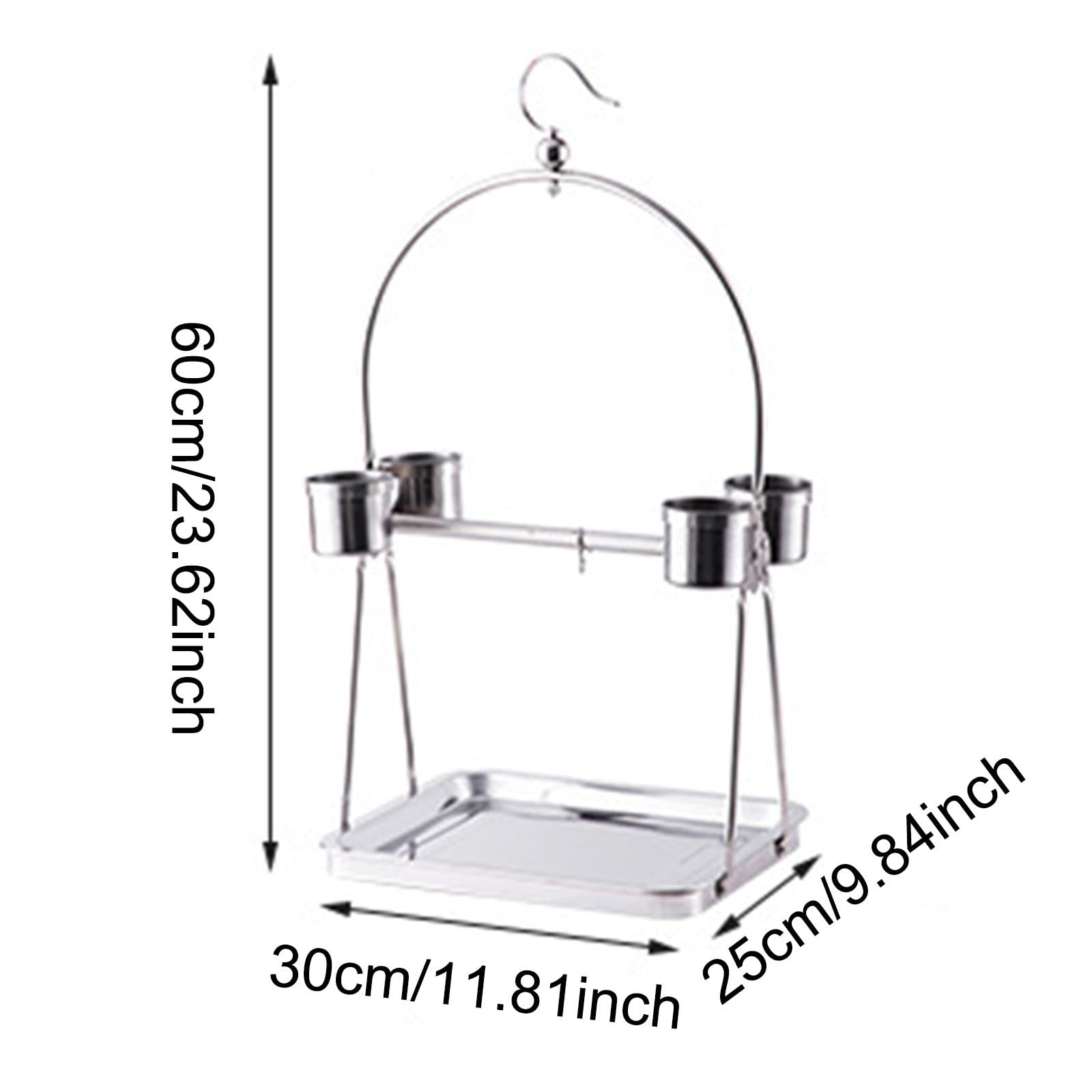 Homyl Parrot Soporte Mesa Estante para Pájaros Percha de Juego de Cajón Material Acero Inoxidable Resistente Adecuado para Entrenamiento Alimenta, 30 x 25 x 60 cm