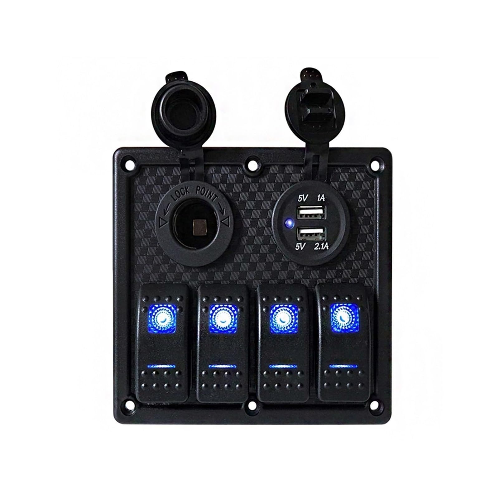 3 4 Gang Circuit Boat Rocker Switch Panel z bezpiecznikiem Podwójny port USB Gniazdo .1A Światło, do samochodów kempingowych, jachtów, kamperów, motorówek, domów