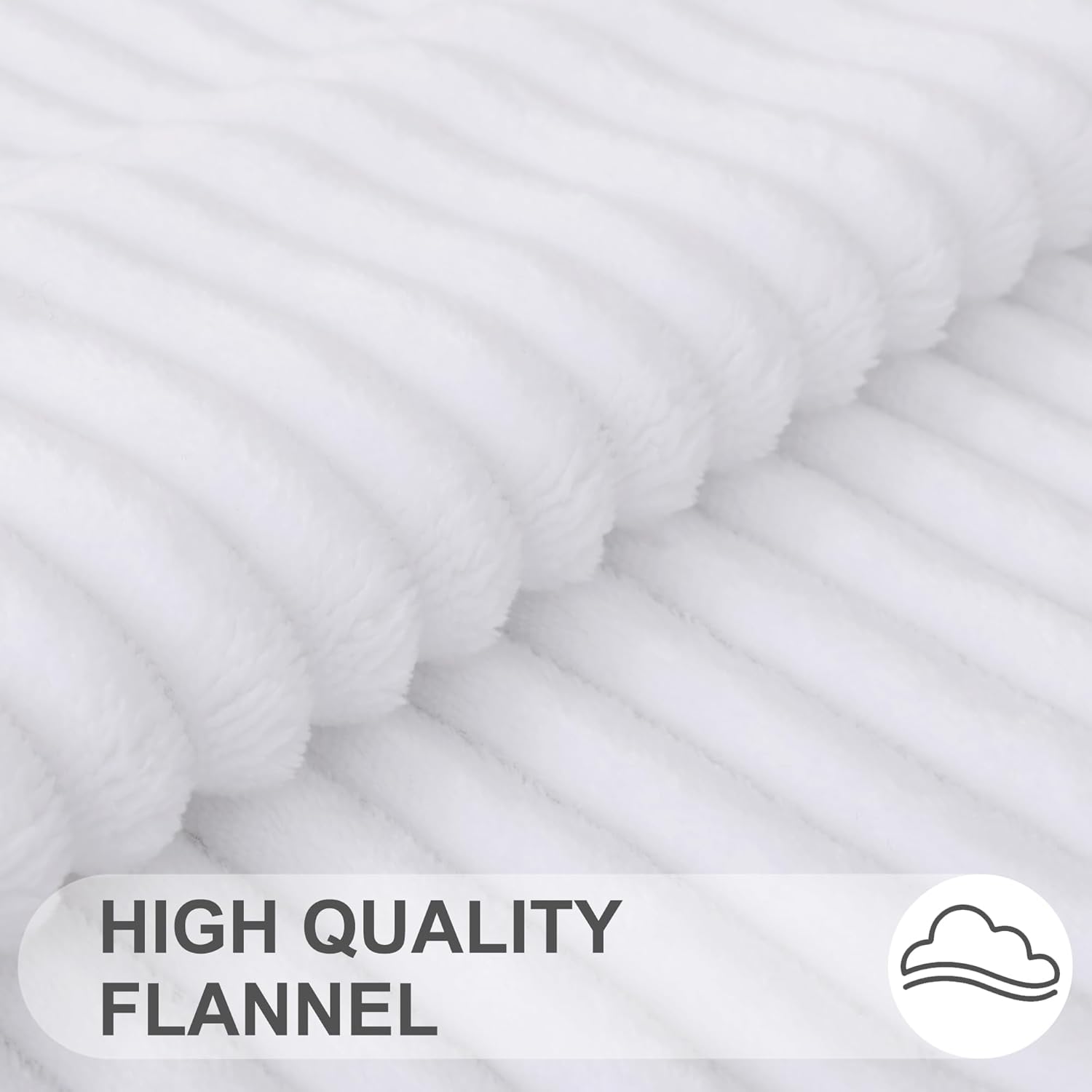 Simmore Decorative Spring Throw Pillow Covers 18x18 Set of 2, Soft Natural Plush Flannel Double-Sided Fluffy Couch Pillow Covers for Sofa Living Room, White - Image 3