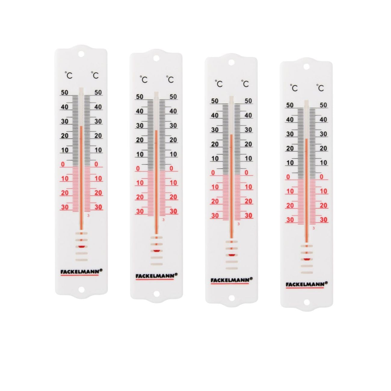 Fackelmann 9307650 Thermomètre mural plastique, thermomètre intérieur, thermomètre extérieur, Plastique, Blanc, 21 cm