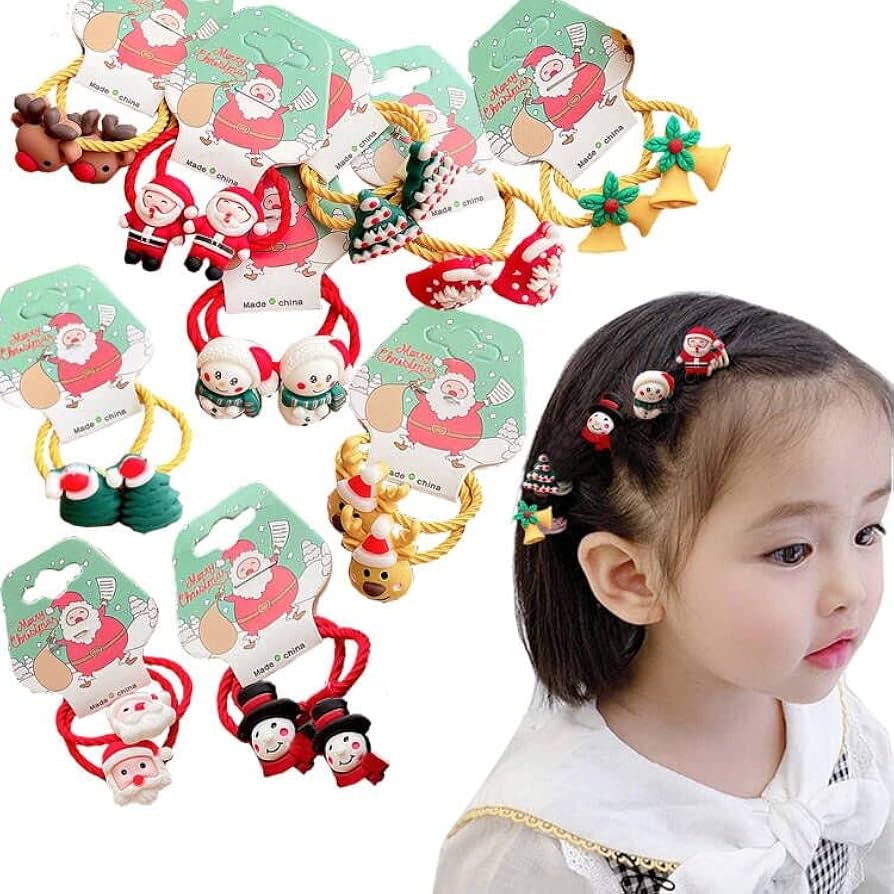 Amazon.co.jp: OuJyO ヘアゴムクリスマス髪飾り 子供ヘア