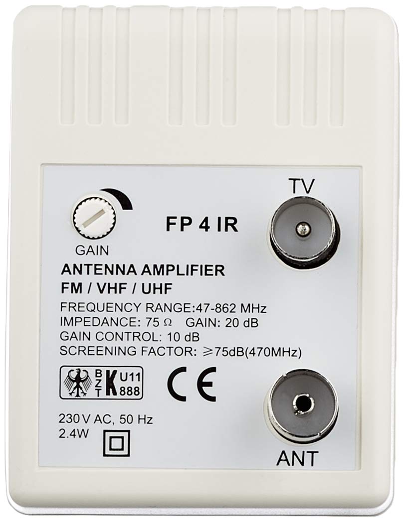Amplificatore Retro Tv Segnale Antenna, Regolabile, Guadagno 20Db, 1 Canale