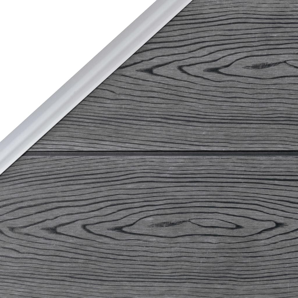 vidaXL WPC Zaun-Set 1 Quadrat + 1 Schräge 273x186 cm Grau