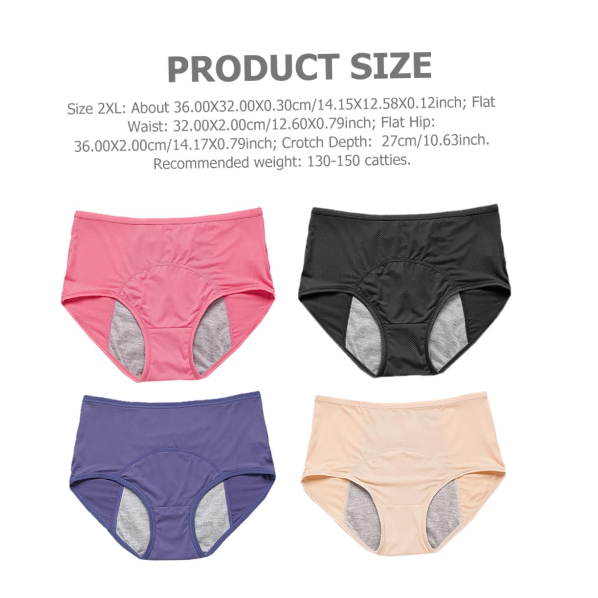 Bragas Menstruales Antifugas Mujer Talla L-3xl Pack 4 Nylon