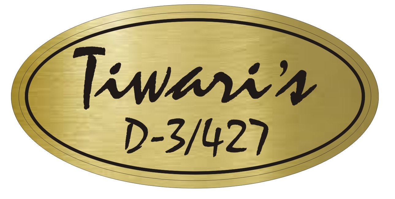SANGAM AD Acrylic Personalized Nameplate (12 x 6 x 0.3 inch, Golden)