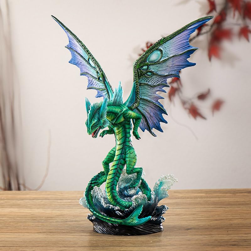 Figura Dragón de Agua 13 in para Decoración Hogar y Jardín miniatura 2