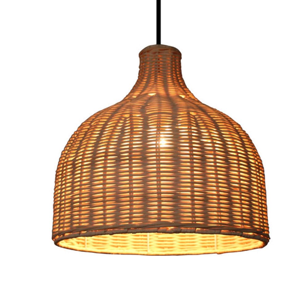LYMSXAZOU Southeast Asian Rattan Chandelier Handwoven Bamboo Lantern Ceiling Pendant Light Fixtures Wicker Lighting Retro Living Room Dining Lamp Restaurant Hotel Farmhouse