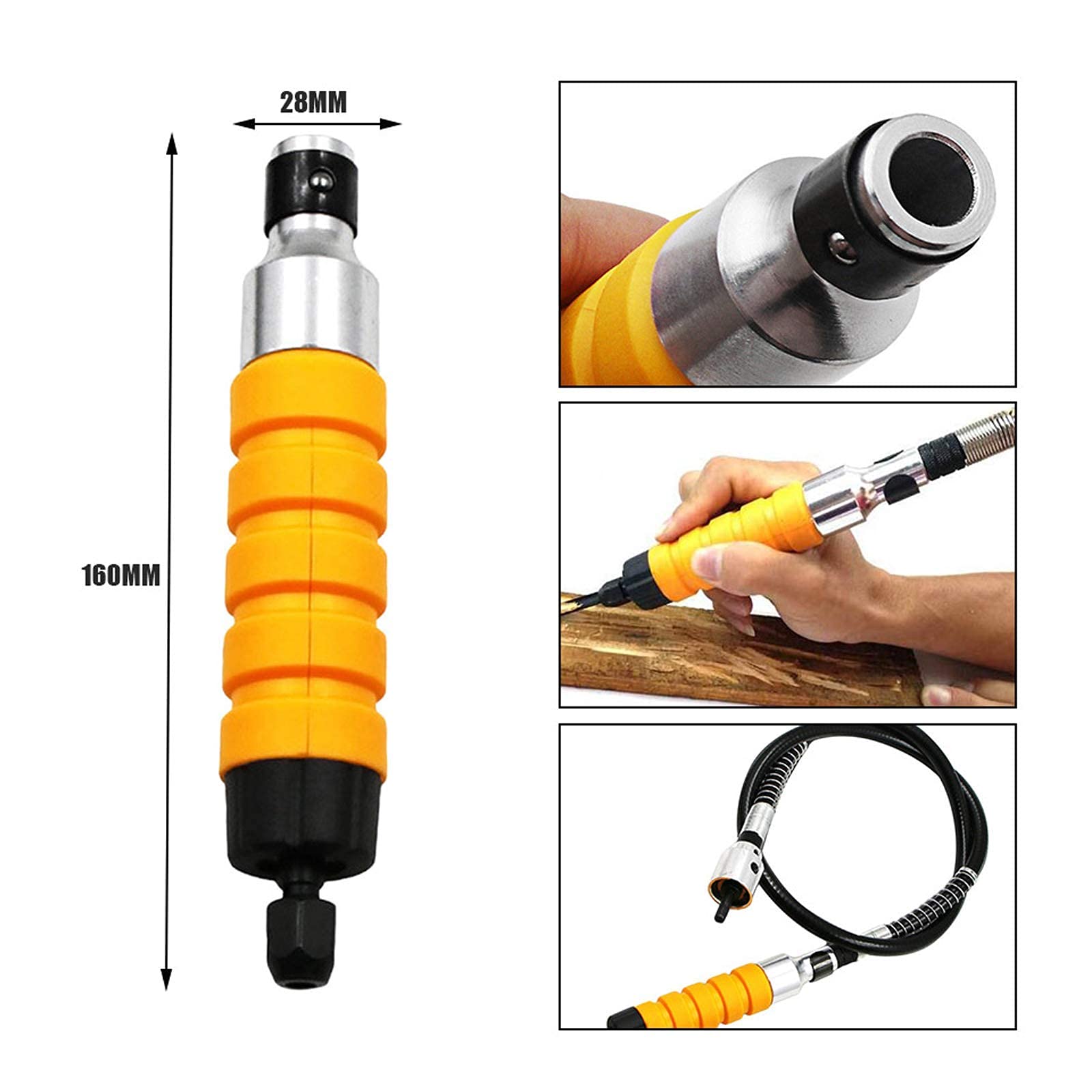 Set Scalpelli Per Intaglio Legno Con Albero Flessibile - 5 Lame, Per Trapani E Smerigliatrici - Foto 3