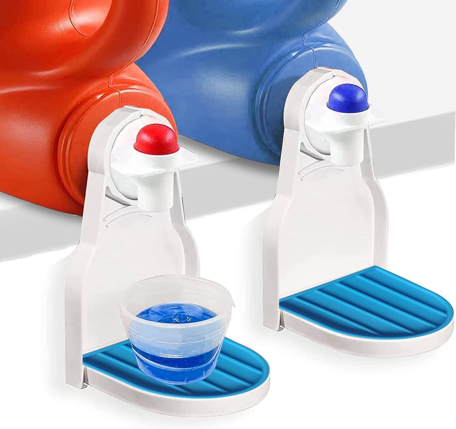 Laundry Detergent Cup Holder with Silicone tray,2 Pack Laundry