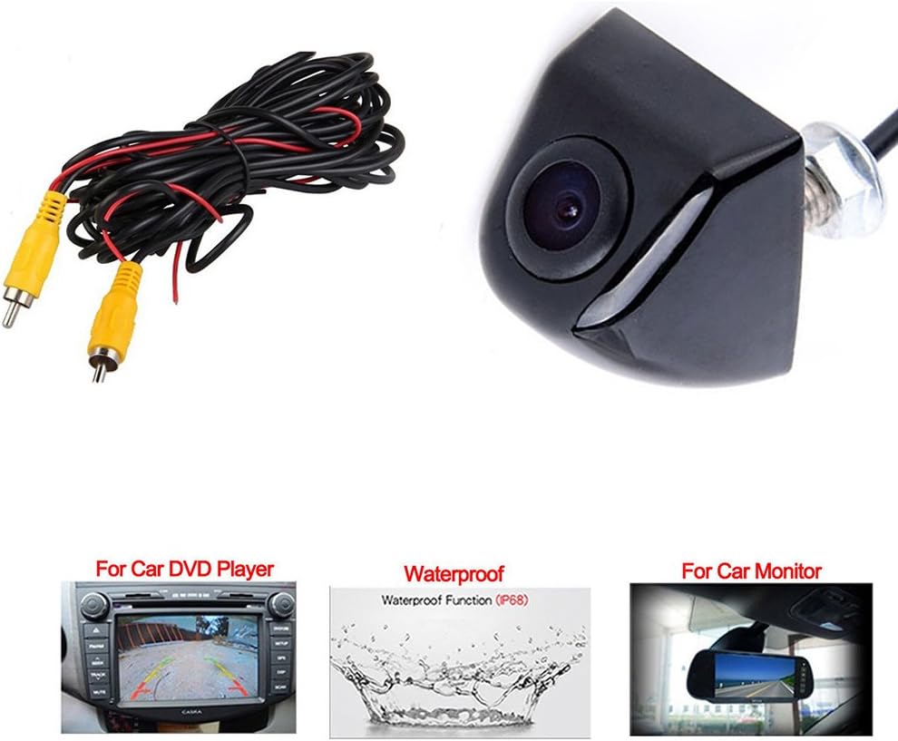 DYTesa Black HD CCD Car Rearview Camera, Waterproof Night Vision 170° Wide Angle Universal Auto Reversing Backup Camera for Car DVD Parking Monitor