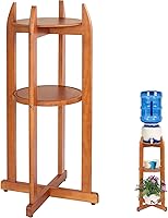 Vista 1 de Natural Solid Wood Water Dispenser Stand (32.8"Hight-11.2"Wide) Ceramic Water Dispenser Floor Stand, 5 Gallon Water Jug Stand with 2 Round Shelfs