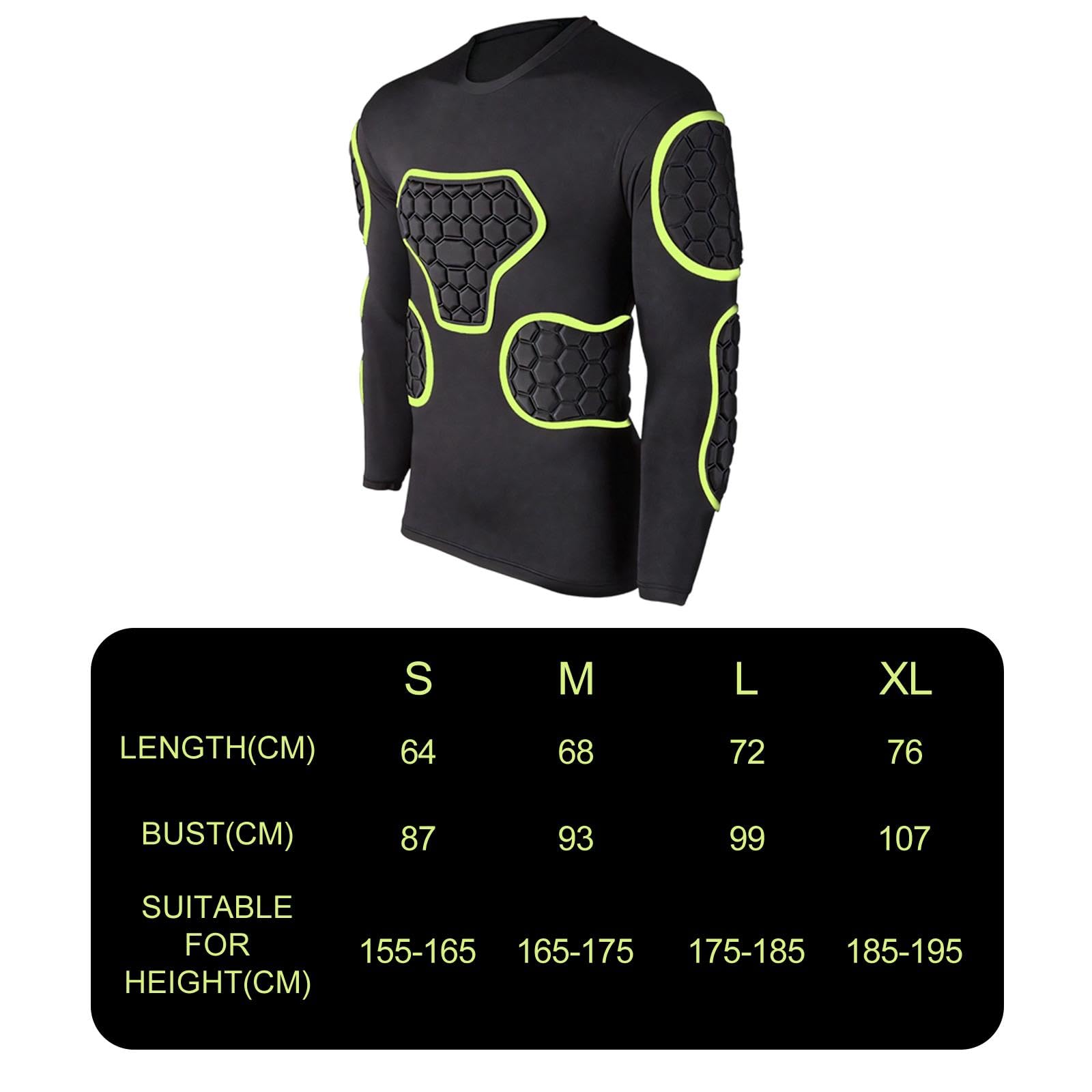 Maniche Lunghe Imbottite in Schiuma EVA per Portiere, Protezione Versatile per Costole, Petto E Gomiti per Lo Sport.